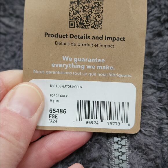 NWT Patagonia Kids Los Gatos Fleece Hoody Jacket: Forge Grey - Picture 8 of 8